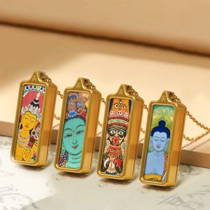 Mini Tibetan Thangka Amulet Pendant